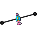 14G Black Retro Lava Lamp Industrial Barbell 38mm